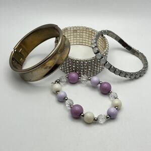 Vintage gold purple bracelets